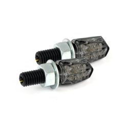 Petits clignotants LED, noir avec lentille fumée