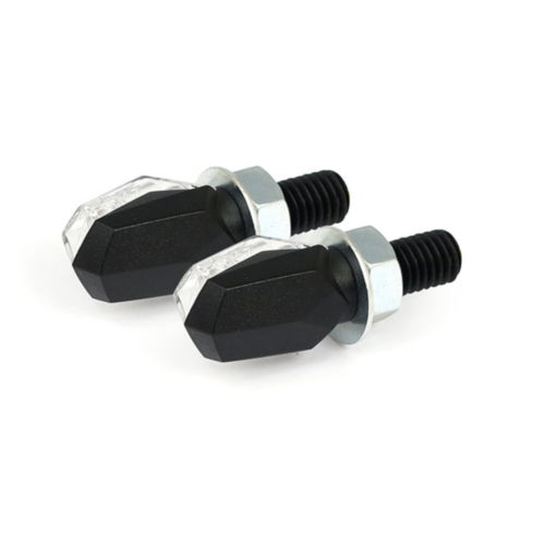 Kleine LED-Blinker, schwarz mit geräucherter Linse