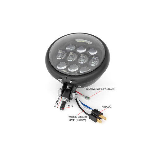 Max Inc 5.75" Bates Style LED Multi Projector Metal Headlight (Select Housing)