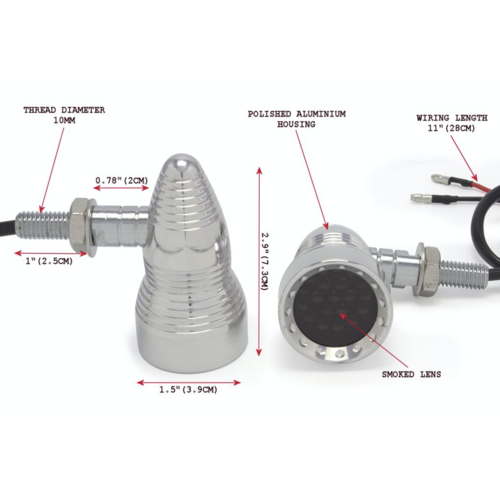 Max Inc Smoked Led Turn Signals Retro Style