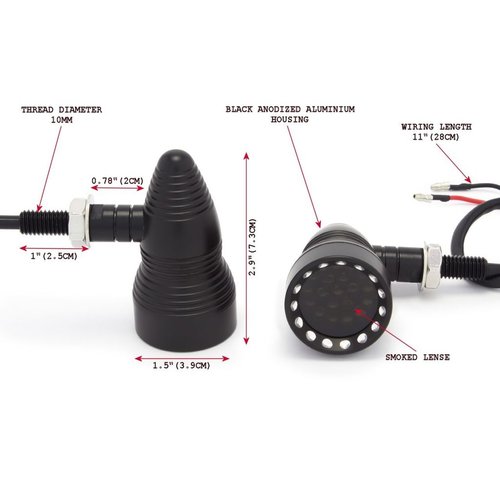 Max Inc Clignotants à led fumé style rétro