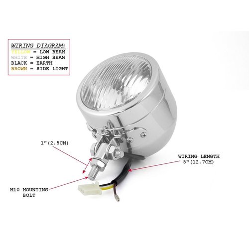 Max Inc 4.5 "Custom Headlight 12v / 55w Bottom Mount