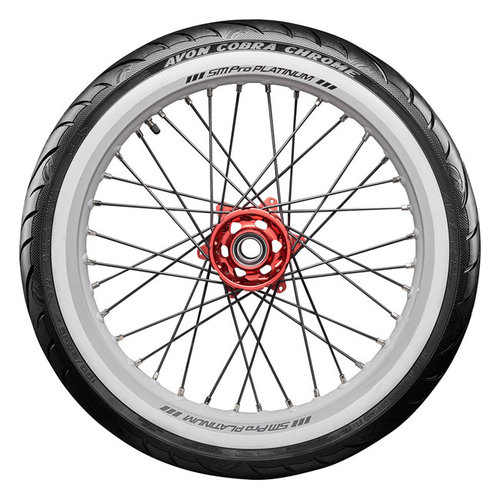 Avon Pneu Cobra Chrome AV91 Blanc Mural - Avant 57V 100 / 90-19