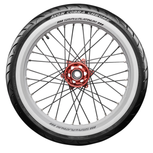 Avon Cobra Chrome AV91 White Wandreifen - Front 150/80R16