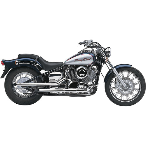 Cobra 2" Drag Pipe Exhaust Slash Cut Yamaha XVS 650 Drag Star 97-15