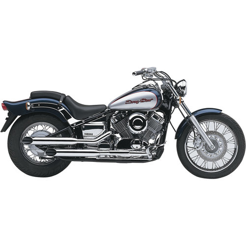 Cobra 2 "Drag Pipe Auspuff Wide Cut Yamaha XVS 650 Drag Star 97-15