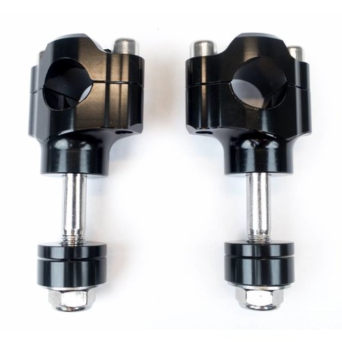 MCU CNC Aluminium Handlebar Risers 22 mm Black