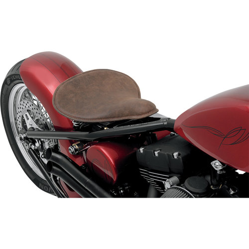 Drag Specialties Large Solo Seat - Distressed Leather Brown
