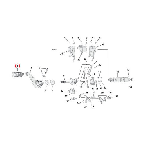 OEM Style Shifter Peg, 1/2 Zoll Bolzen für Harley Davidson Sportster