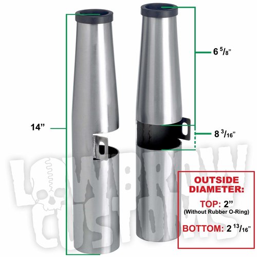Lowbrow Customs 39MM Front fork covers for Harley Davidson Sportster / Dyna