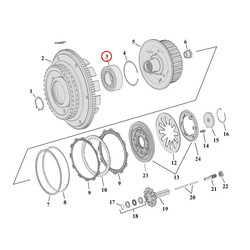 Lager, Clutch Hub (Double Row) voor Harley Davidson