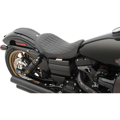 Drag Specialties Low Solositz Diamond Schwarz FXD Dyna 06-17