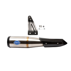 EC Euro 4 Slip-On Muffler Chrome/Black for Indian FTR1200