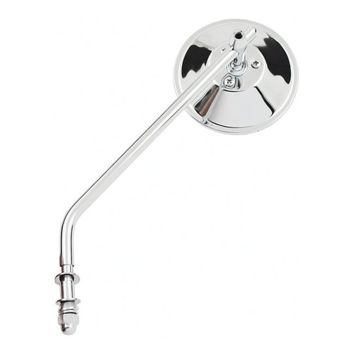 4 Inch Spiegel Rond - Lang / Kort & Zwart / Chroom