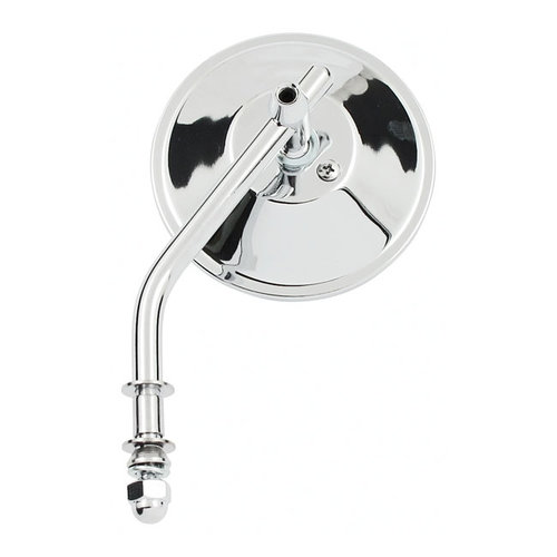 4 Inch Spiegel Rond - Lang / Kort & Zwart / Chroom