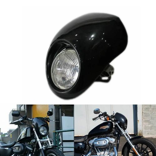 Max Inc Capot de phare pour Harley Davidson Dyna / XL - Noir brillant