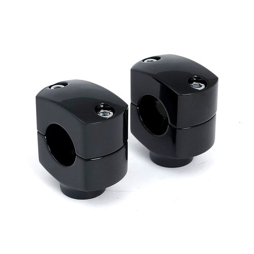 1 Inch Domed Risers (1.25"- 5") Black & Chrome HD 73-02 B.T., TC/B, XL (EXCL. FLT)