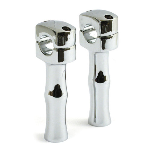 1 Inch Domed Risers (1.25"- 5") Black & Chrome HD 73-02 B.T., TC/B, XL (EXCL. FLT)