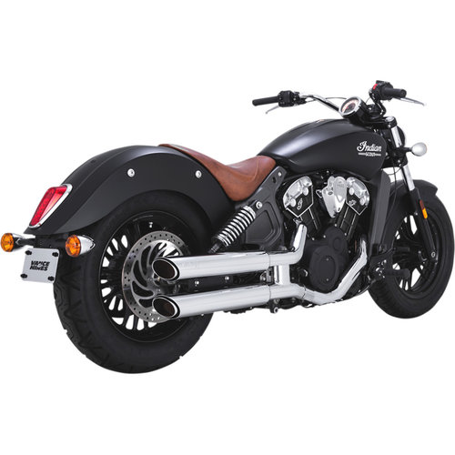 Vance & Hines Twin Slash 3'' Slip-ons Chrome for Indian 15-21