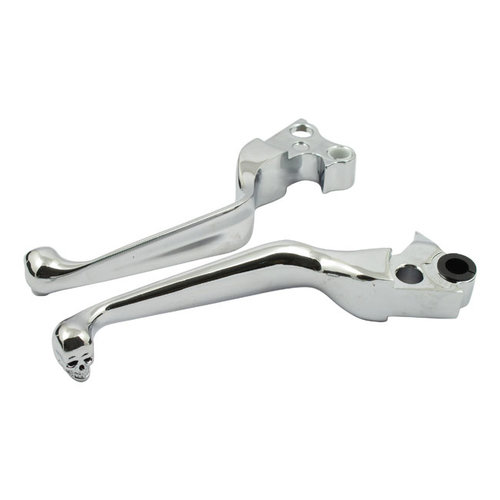 Skull Handlebar Lever Set 96-17 Dyna Softail:96-07 Touring: 96-03 Sportster XL