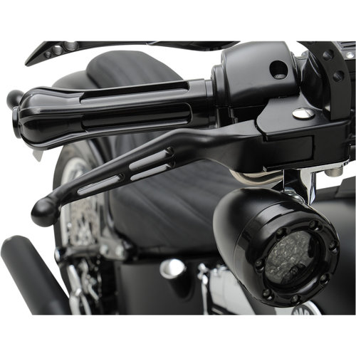 Drag Specialties Hebelsatz geschlitzt breite schwarze Harley 00-21