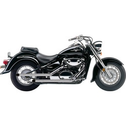 Suzuki C / M 50 Boulevard Auspuff 2 "Drag Pipe Slash Cut Chrom