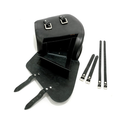 Longride Leather Swingarm Bag Black Softail 18-20