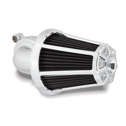 Monster Sucker Air Cleaner Beveled Chrome/Black  01-15 Softail; 04-17 Dyna; 02-07 FLT/Touring