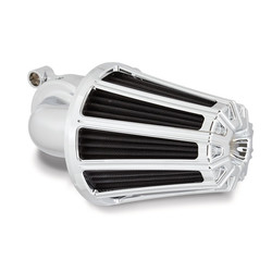 Monster Sucker Air Cleaner 10-Gauge Chrome/Black 01-15 Softail; 04-17 Dyna; 02-07 FLT/Touring