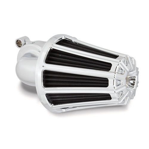 Arlen Ness Monster Sucker Air Cleaner 10-Gauge Chrome/Black 01-15 Softail; 04-17 Dyna; 02-07 FLT/Touring