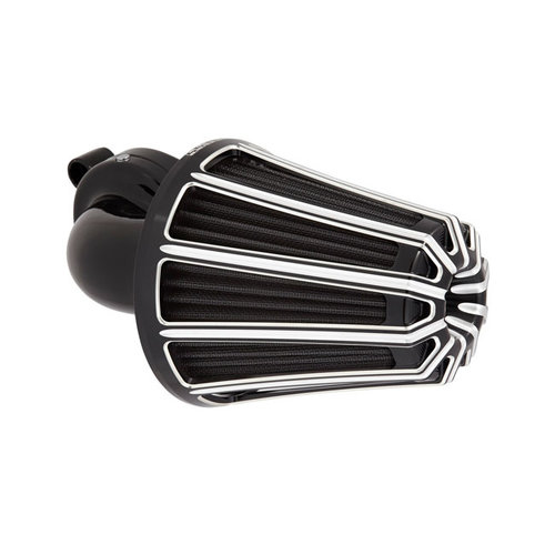 Arlen Ness Monster Sucker Air Cleaner 10-Gauge Chrome/Black 01-15 Softail; 04-17 Dyna; 02-07 FLT/Touring