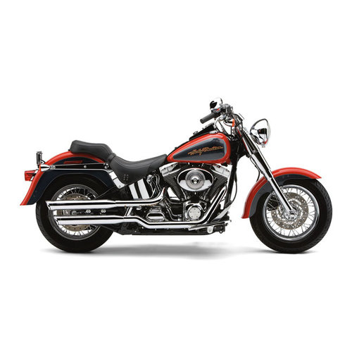 Cobra 3 "Slip-On uitlaatdempers Chroom / Zwart 00-06 FLSTF Softail