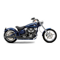 3" Slip-On Mufflers Chrome / Black 00-06 FLSTF Softail