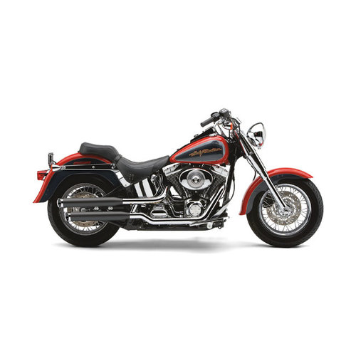 Cobra USA  3" Slip-On Mufflers Chrome / Black 07-16 Softail FLSTF