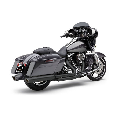 Cobra 909 Twins 4" Slip-On Muffler Chrome / Black 95-16 FLT/Touring