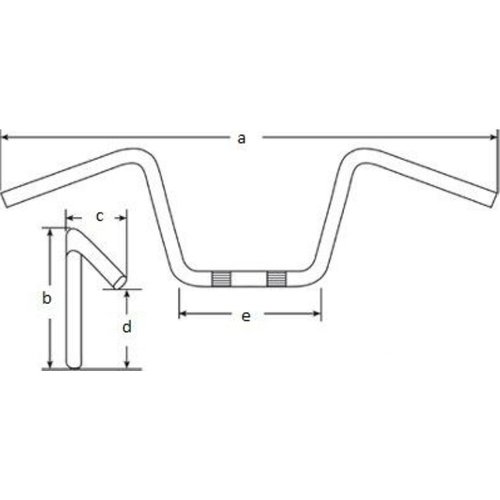 TRW 22 mm zwart Apehanger-stuur MCL137SS