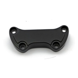 Handlebar Clamp Black Low Scalloped, With Skirt