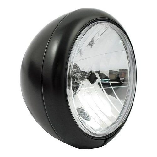 7" Oldskool Chopper Koplamp Mat Zwart