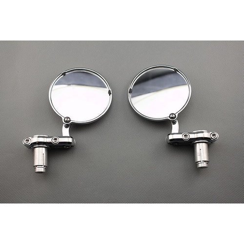 MCU 3" Bar End Chrome  Mirrors