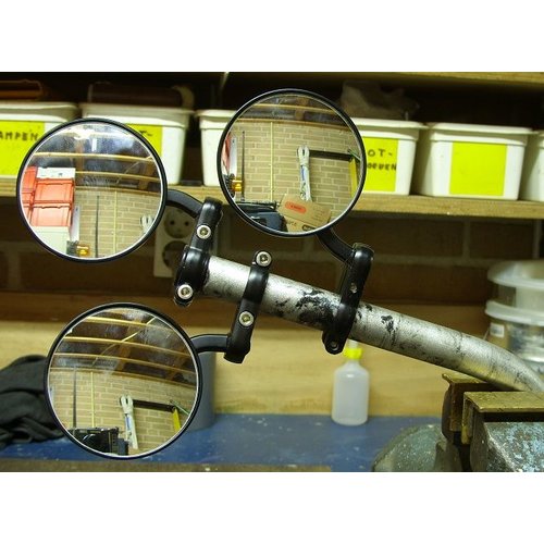 MCU 3" Chrome Bar End  Spiegels