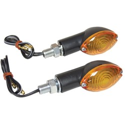 12 V 21 W Mini Turn Signal Set CAT EYE Amber / Black