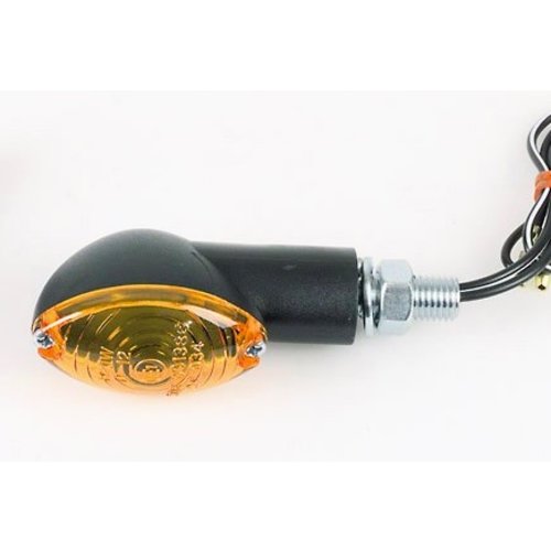 Emgo 12V 21W Paire de mini clignotants "Cat Eye" noirs et ambrés