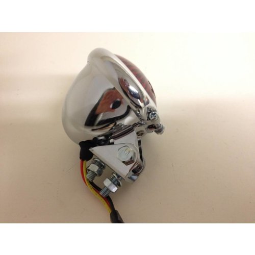 Rood Chrome Achterlicht LED Universeel Chopper type Bates Style