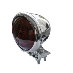 Bates Style LED Red / Chrome Chopper Taillight