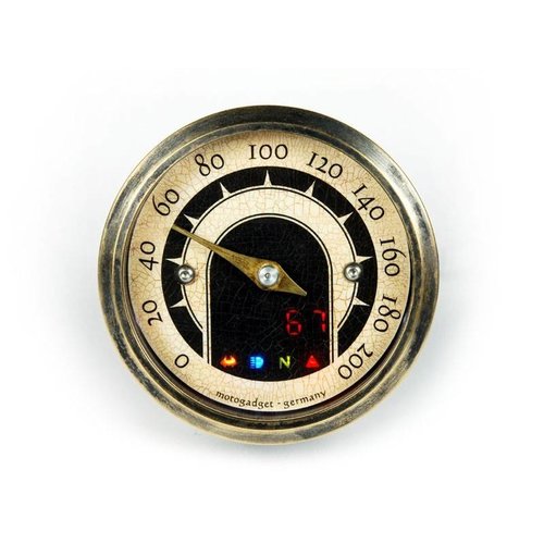 Motogadget 49MM MST Vintage Speedo mit Messingring