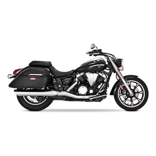 Vance & Hines Twin Slash PC Slip Ons Chrome  09-15 V-Star