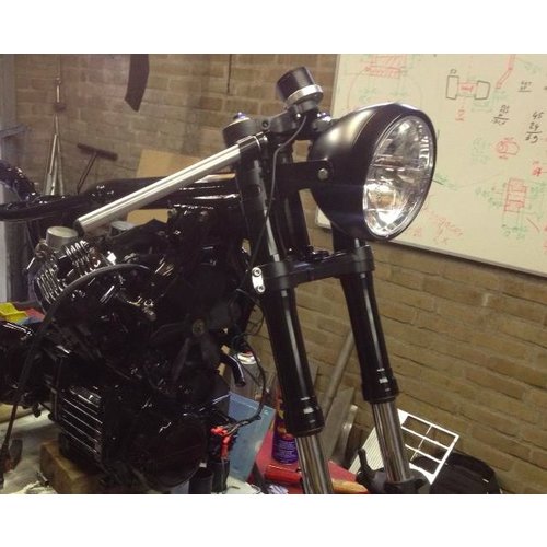 Highsider 7" Clear Black Gloss Koplamp RENO 1