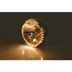 7" Reno 2 Hauptscheinwerfer mit LED Positionsleuchte im Lampenring Verchromt