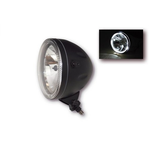 Highsider Bottom Mount 5.75" Halo Chopper  Headlamp H4, Black, E-mark