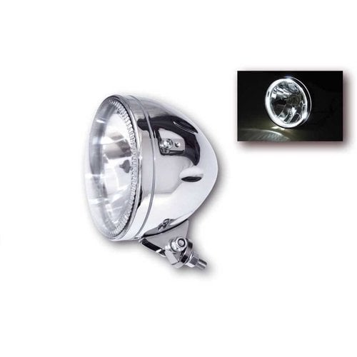 Highsider 5.75" Koplamp met LED Ring Halo Bottom Mount Chrome